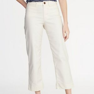 Mid Rise Wide Leg Chino Pants